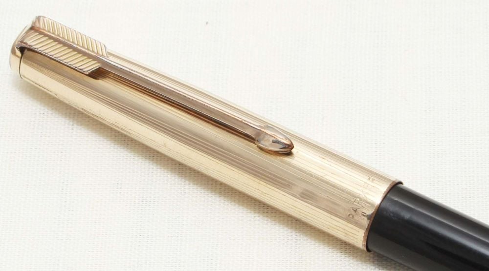 8722 Parker 51 Propelling Pencil in Black with a Rolled Gold cap.