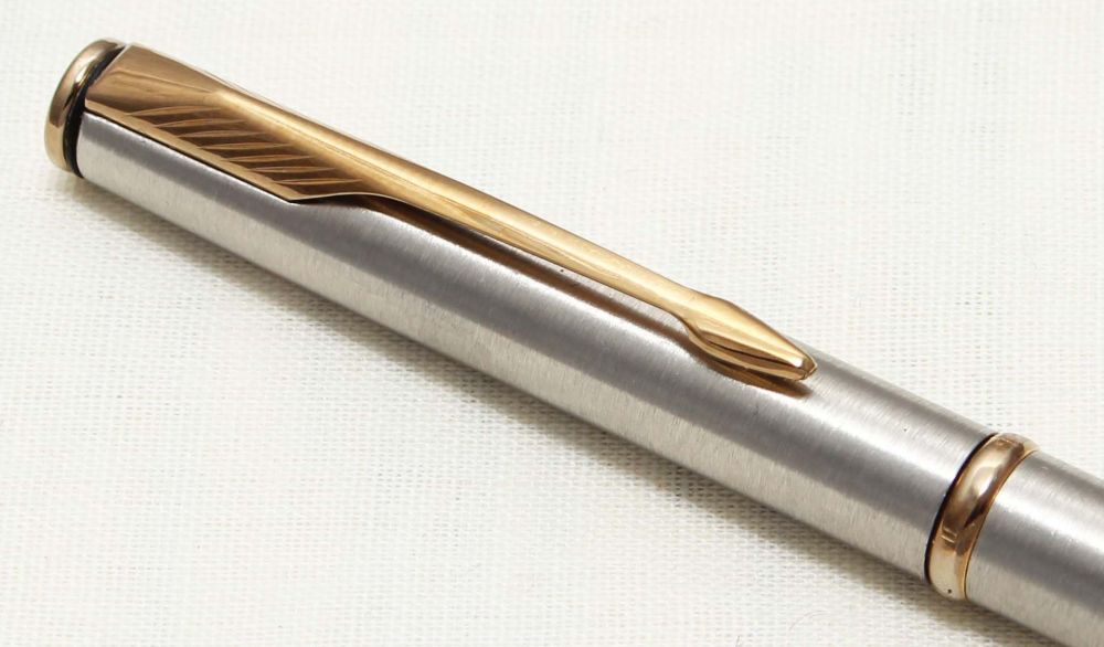 8779 Parker Insignia Ball Pen in Brushed Stainless Steel.
