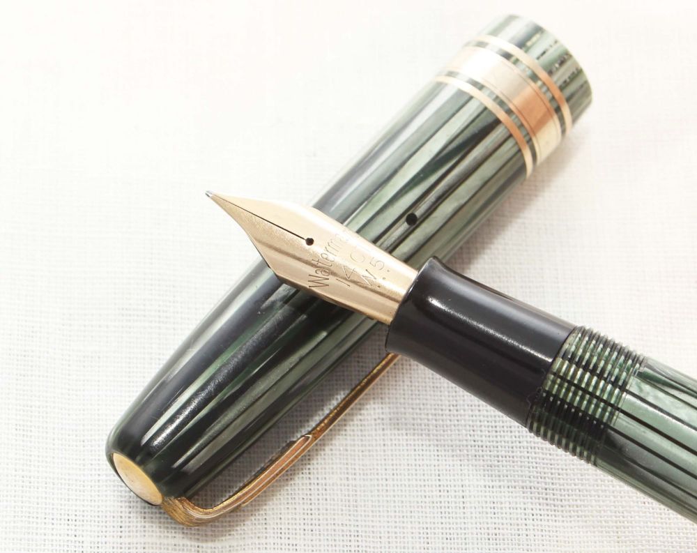 8846 Watermans W5 Fountain Pen in Green Stripe, Fine Flexible FIVE STAR Nib