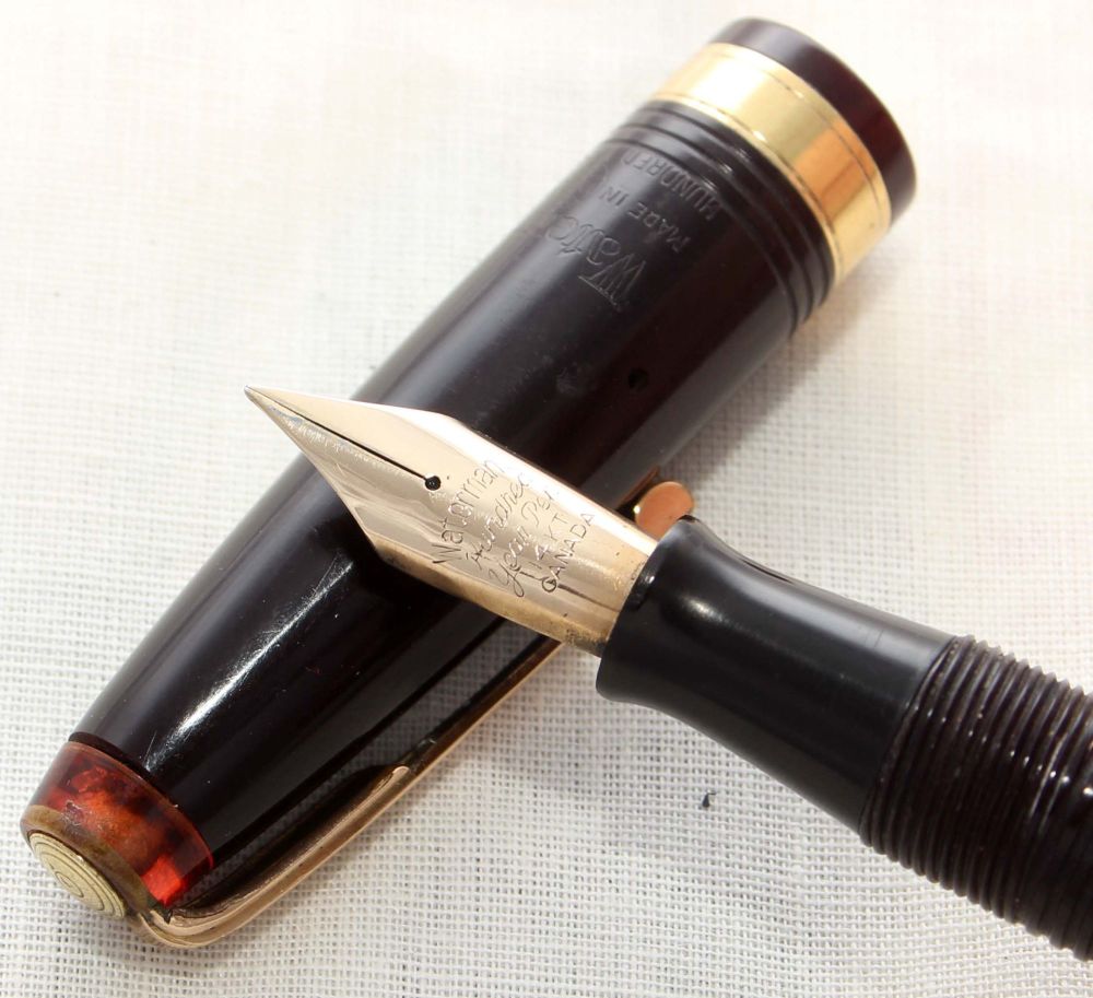 8847 Watermans Hundred Year Pen in Dark Burgundy, Medium Flex FIVE STAR Nib