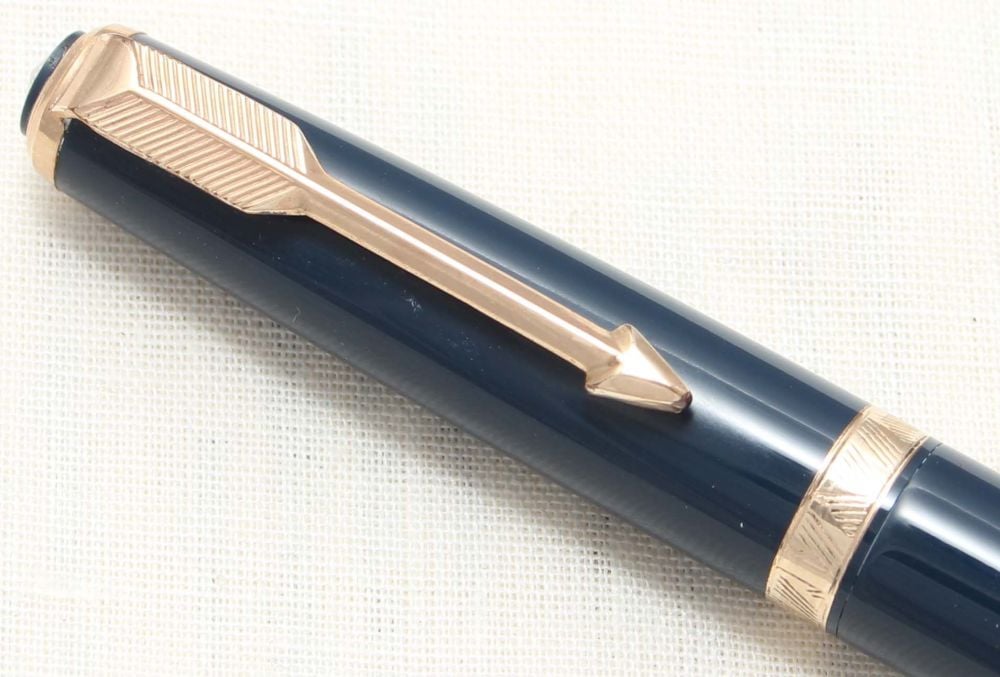8792 Parker Duofold Propelling Pencil in Blue with Gold filled trim.