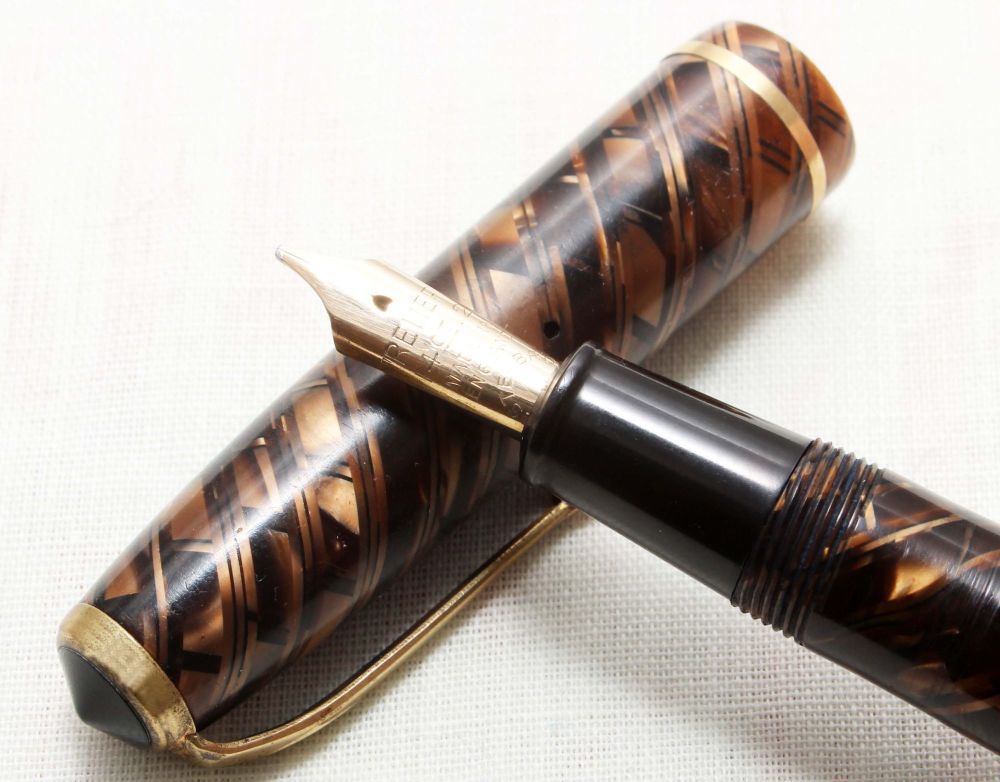 8820 Esterbrook Relief No.12 Fountain Pen in Tiger Eye (Made by Conway Stew