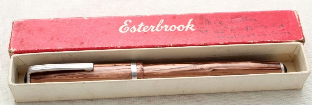 8903 Esterbrook J Fountain Pen in Brown Marble. Fabulous Extra Fine Five St