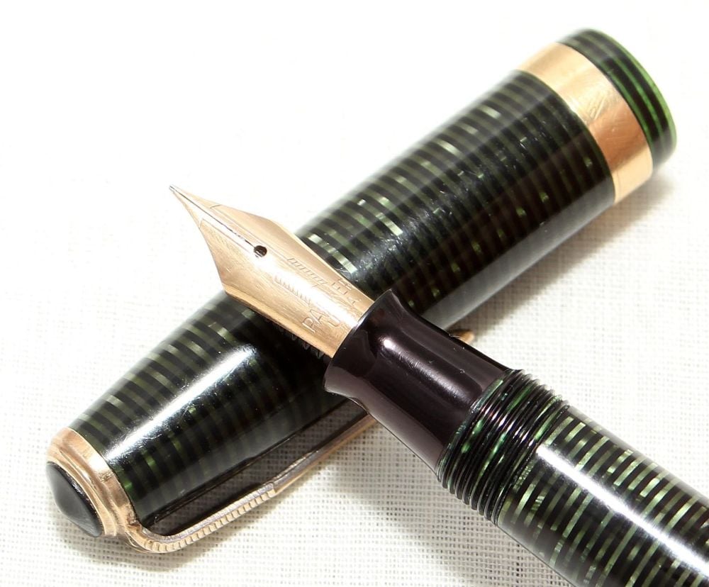 8964 Parker Vacumatic Fountain Pen in Emerald Pearl, Extra Fine FIVE STAR N