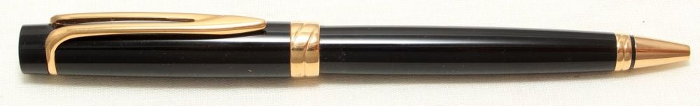 8989 Watermans Liaison Ballpoint in Gloss Black with Gold Filled trim.