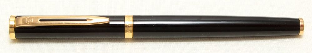 9007 Watermans Preface Rollerball in Black Lacquer with Gold Filled trim.