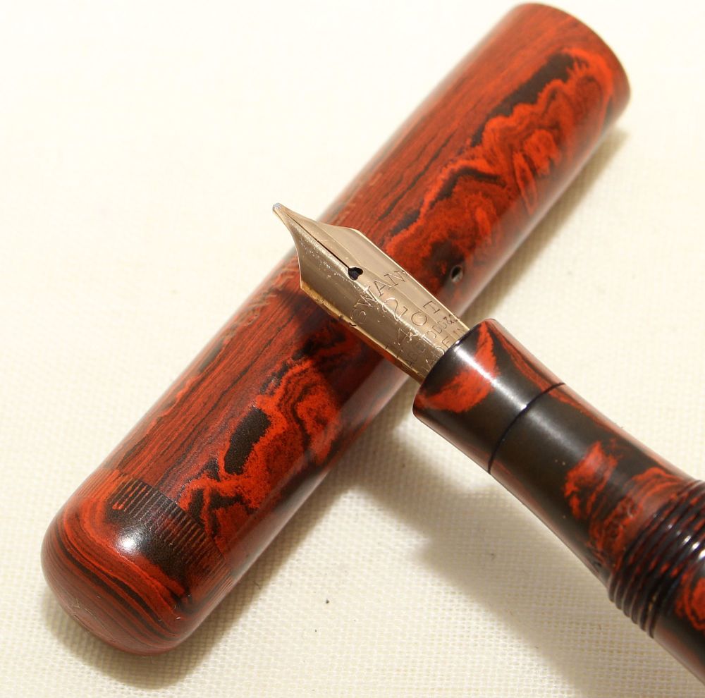 9160. Superb Early Swan (Mabie Todd) SF2 Fountain Pen in Woodgrain. Medium 