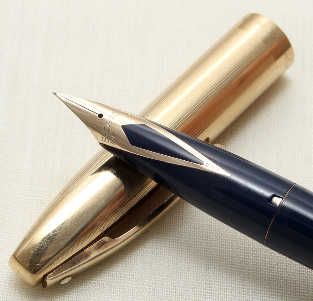 9234 Sheaffer Imperial Touchdown Fountain Pen in Blue with a Gold Filled ca