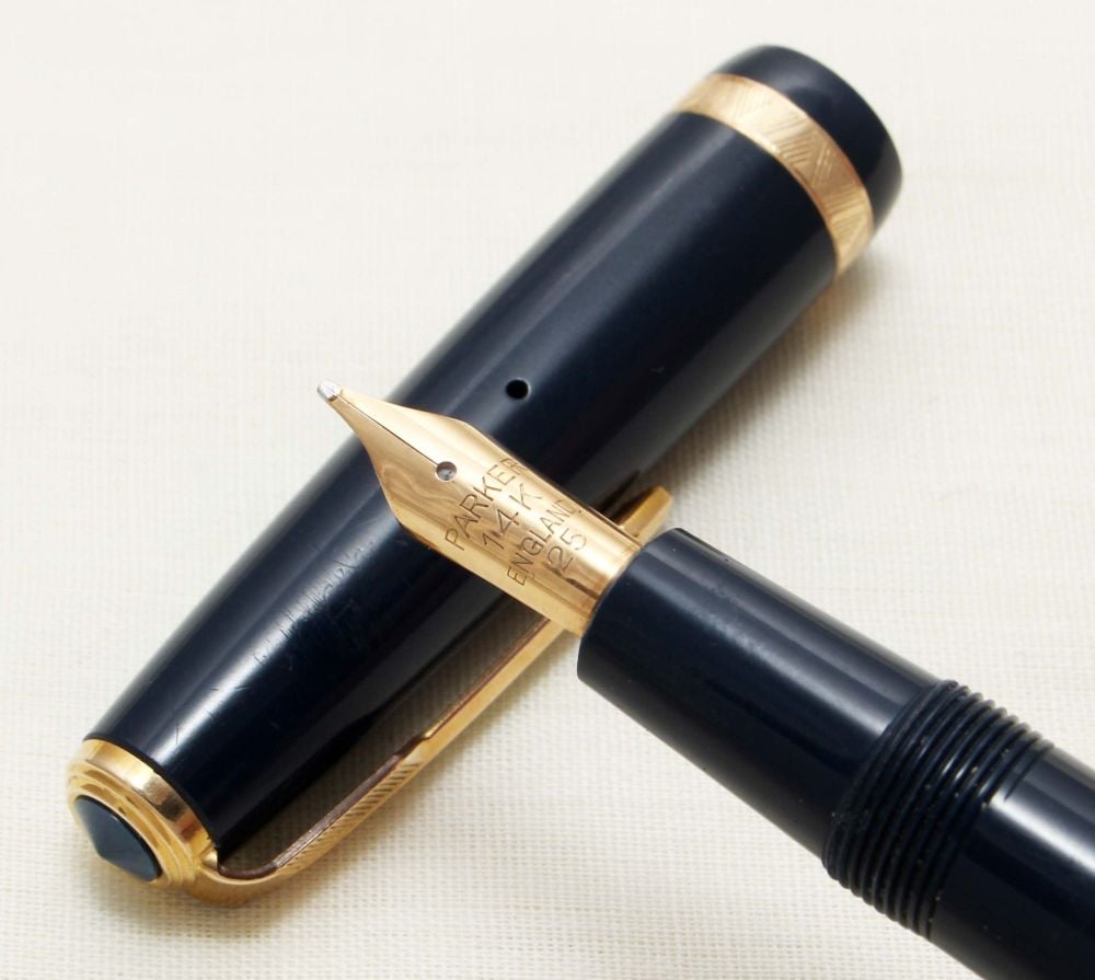 9290 Parker Duofold in Blue. Smooth Broad FIVE STAR Nib.