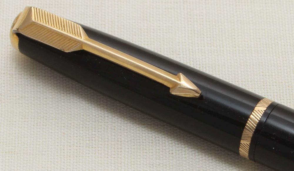 8896 Parker Duofold Propelling Pencil in Black with Gold filled trim.