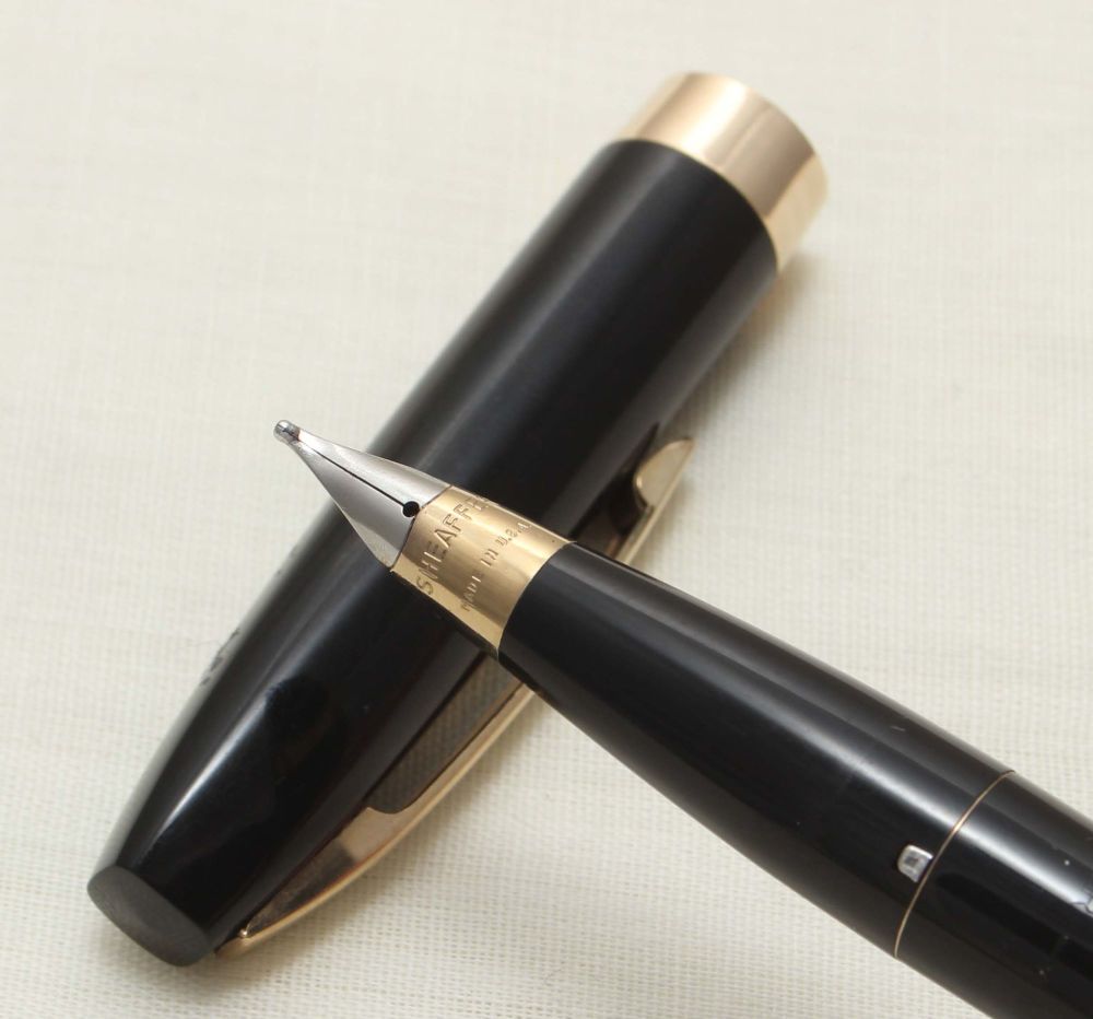 9301 Sheaffer Imperial Touchdown Fountain Pen in Black with Gold Filled tri
