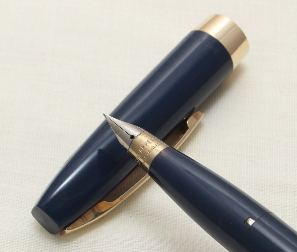 9304 Sheaffer Imperial Touchdown Fountain Pen in Blue with Gold Filled trim