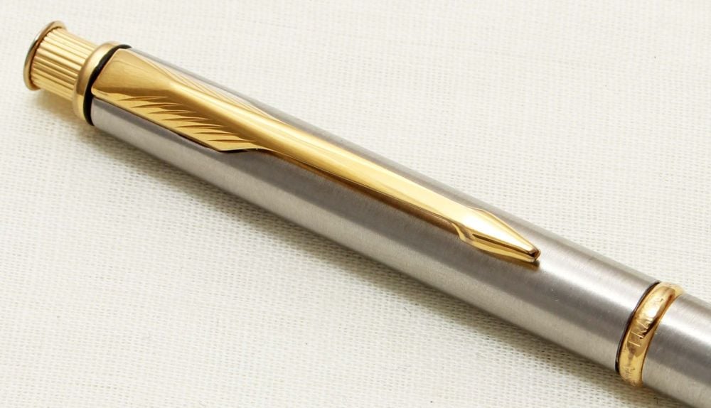 9315 Parker Insignia Pencil in Brushed SS with gold filled trim. New Old St
