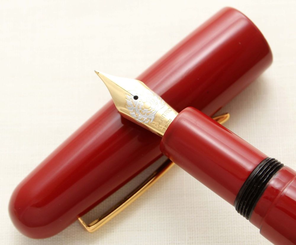 9344 Danitrio Maki-e Fountain Pen in Red Urushi. Smooth Medium Flex FIVE ST