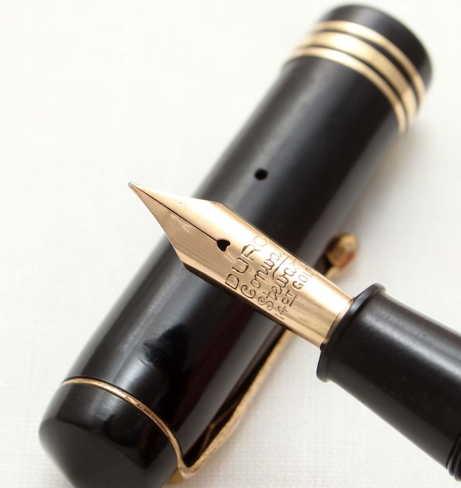 9566 Conway Stewart No.55 Fountain Pen in Classic Black. Extra Fine Nib.