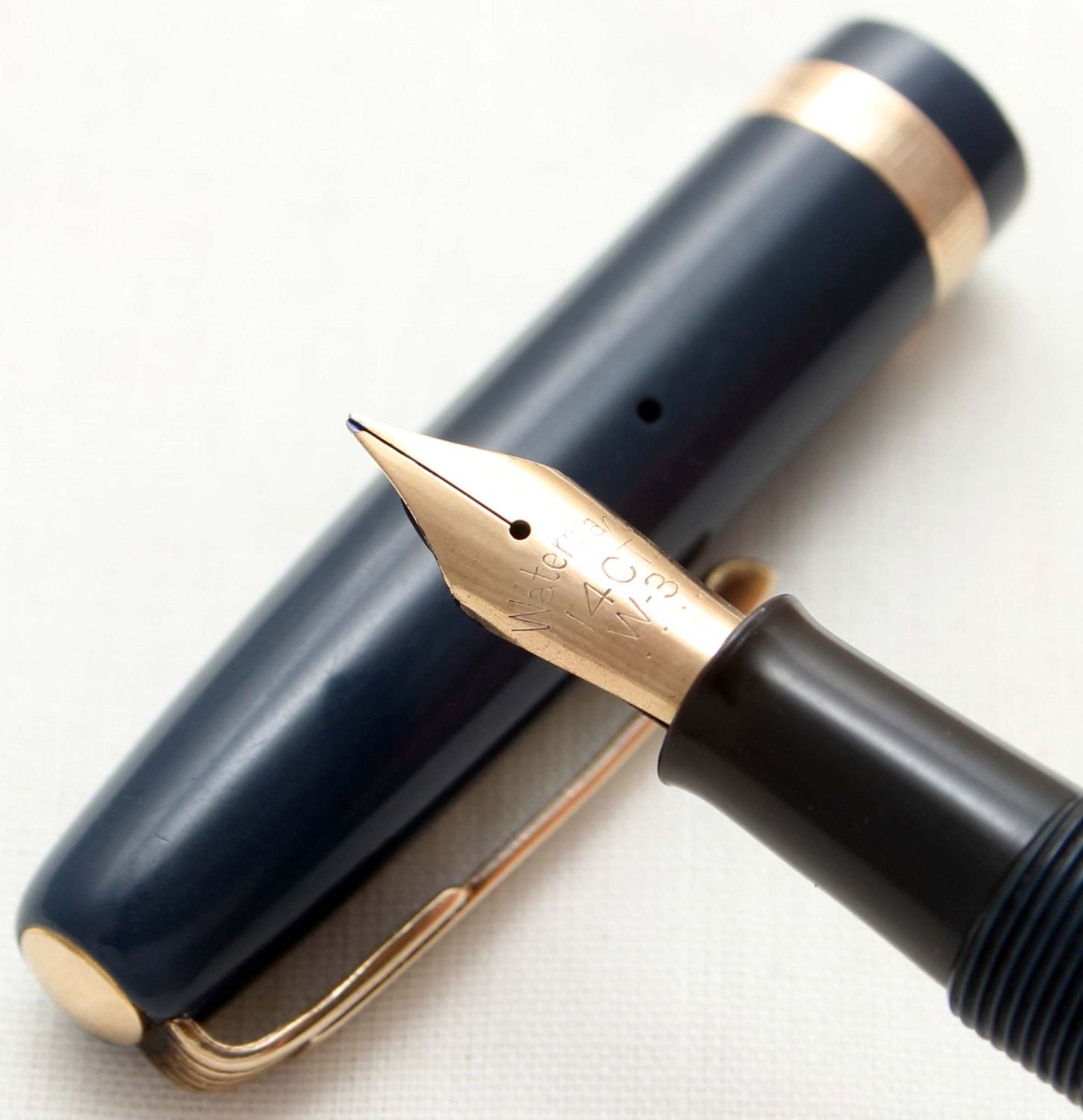 9602 Watermans W3 Fountain Pen in Blue with Gold filled trim, Smooth