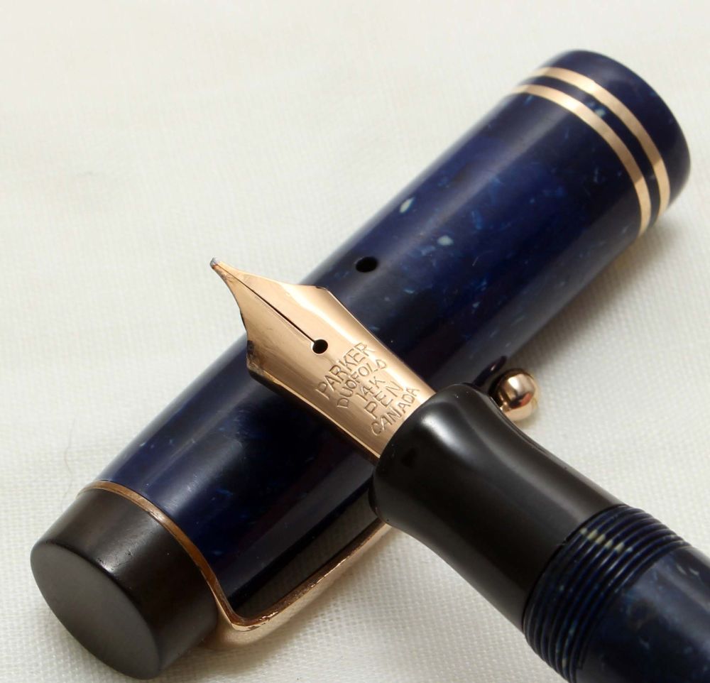 9648 Parker Duofold Senior Streamlined Fountain Pen in Lapis Lazuli, c1930.