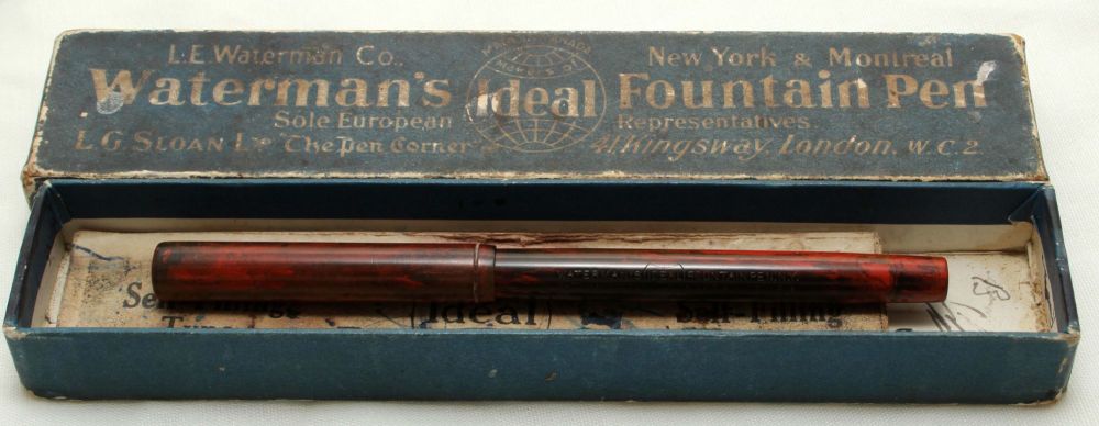 9657 Watermans Ideal No.12 1/2 Eyedropper in Red Ripple. c1915. Fabulous Me