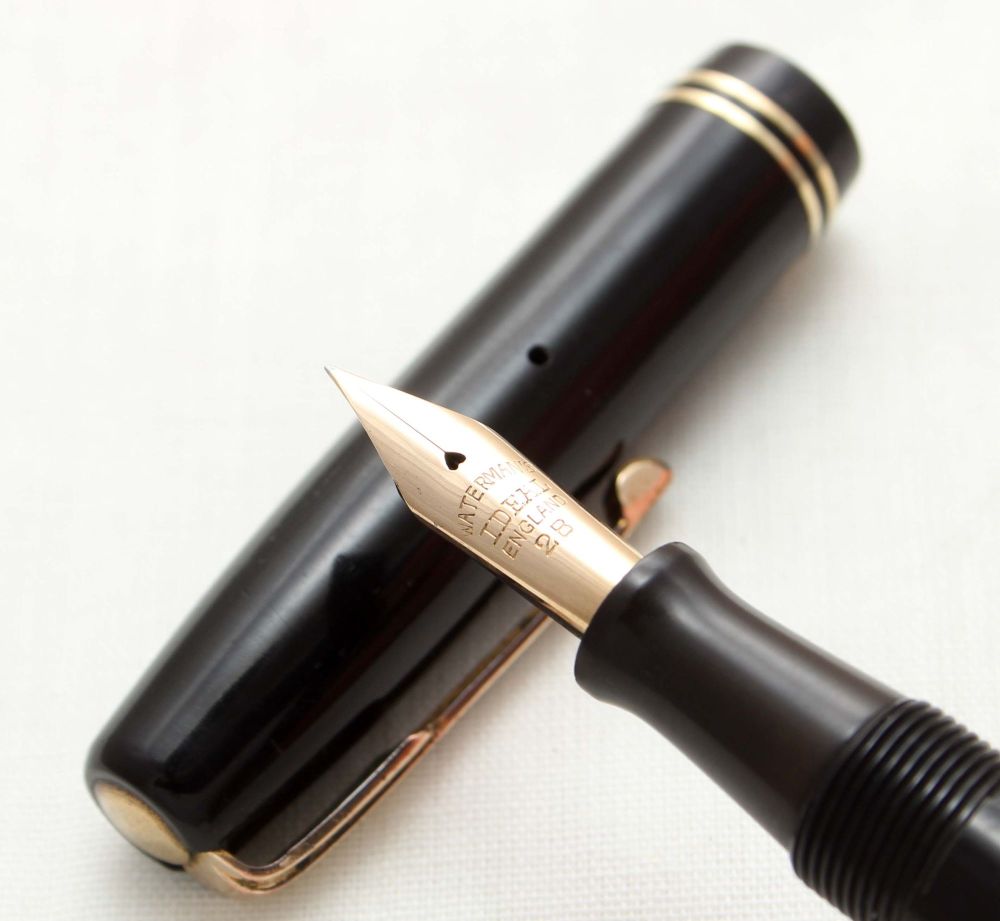 9659 Watermans W2 Fountain Pen in Black,  Medium Flex FIVE STAR Nib.
