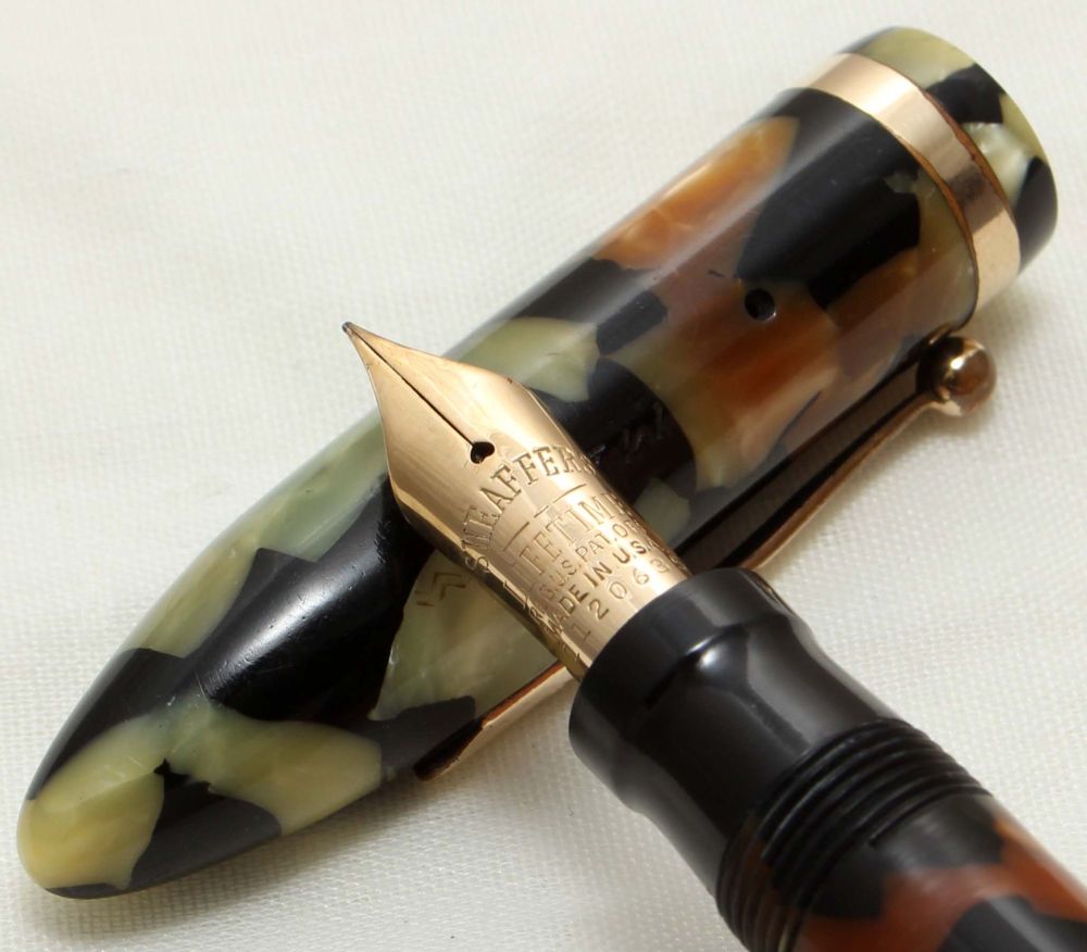 9696 Sheaffer Lifetime Balance Senior in Black and Pearl Marble, Extra Fine