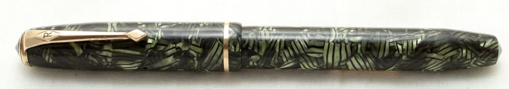 9897 Esterbrook Relief No.12 Fountain Pen in Green Hatched Marble (Made by 