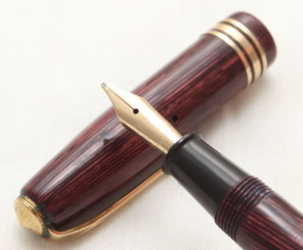 9898 Conway Stewart No.36 Fountain Pen in Lined Burgundy, Superb Medium FIV