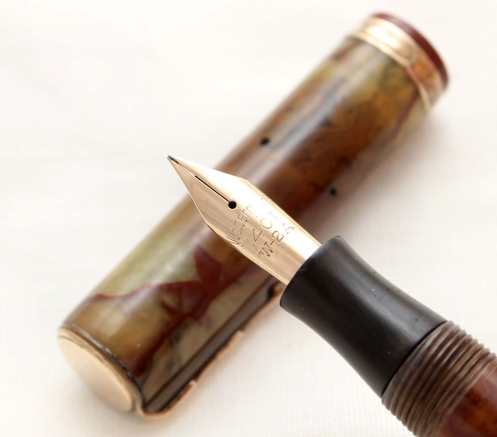 9968 Watermans Lady Patricia Fountain Pen in Onyx Marble. Fabulous Broad Se