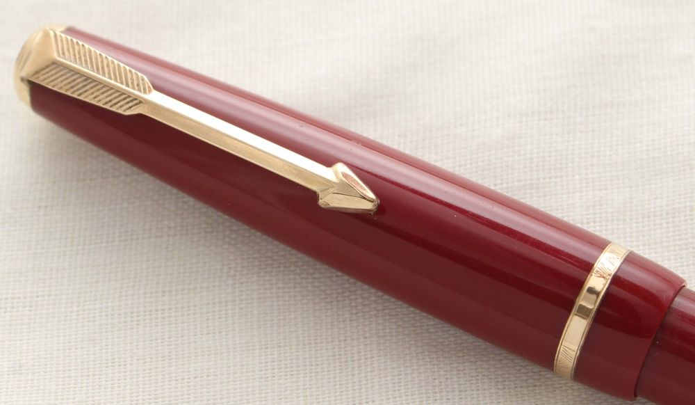 3004 Parker Duofold Ball Pen in Burgundy with Gold filled trim.