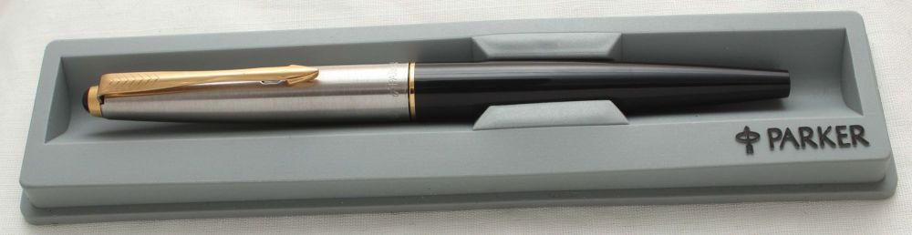 3025 Parker 45 GT in Black. Smooth Medium FIVE STAR nib. Mint and Boxed.