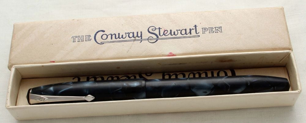 3029 Conway Stewart No.15 in Blue Marble, Superb Fine FIVE STAR Nib.