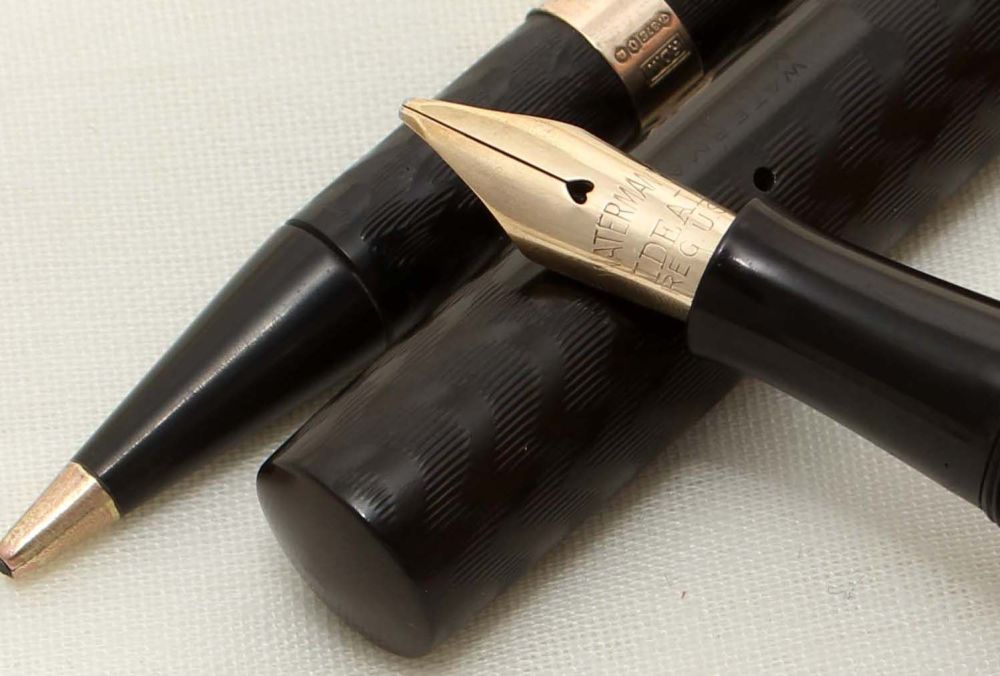 3040 Watermans Ideal No.54 Fountain Pen and Pencil set in Black Hard Rubber