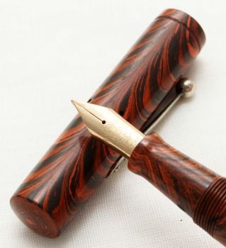 3133 Rare Watermans Ideal No.55V in Red Ripple. Fabulous Fine FIVE STAR Nib.