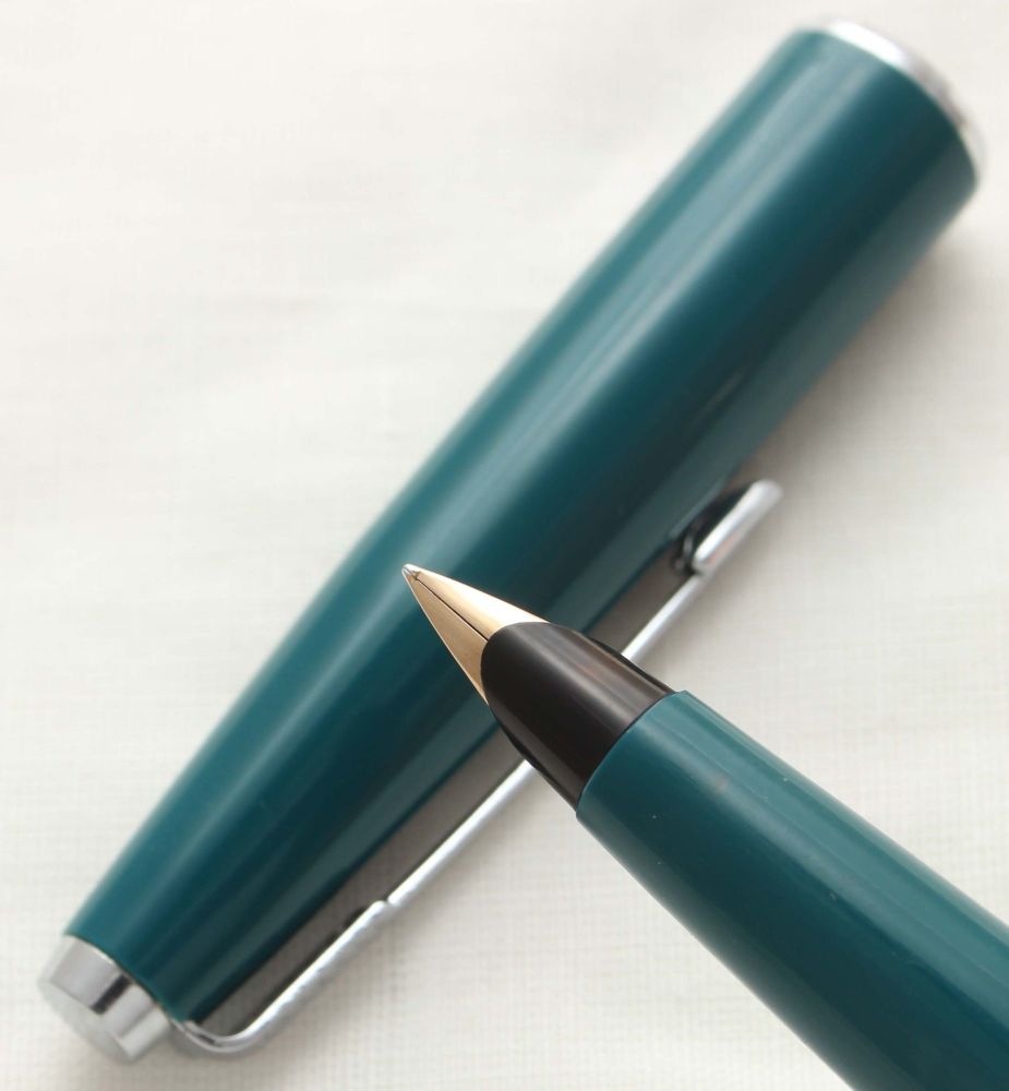 3093 Parker 45 CT in Turquoise. Smooth Fine FIVE STAR nib. 