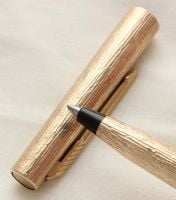 3119 Parker 105 Rollerball Pen in Rolled Gold Bark Finish. Mint.