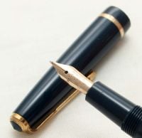 3163 Parker Duofold Slimfold in Blue, c1965. Smooth Broad FIVE STAR Nib.