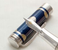 3167 Conway Stewart Prototype Fountain Pen in Sterling Silver with an enamel overlay. Fine FIVE STAR Nib.