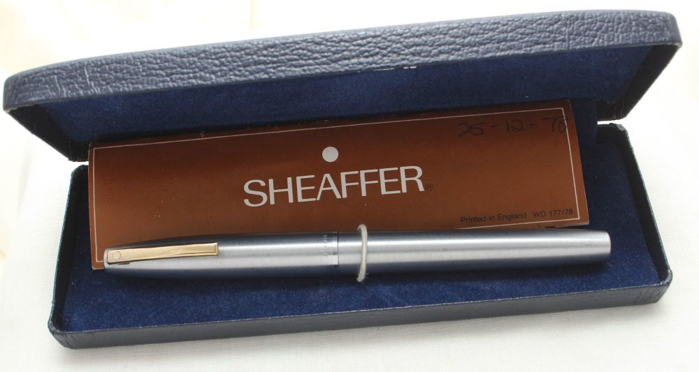 3179 Sheaffer Imperial Fountain Pen in Brushed Stainless Steel, Smooth Broa