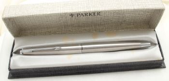 3208 Parker 45 CT Flighter in Brushed Stainless Steel. Smooth Broad FIVE STAR Nib.