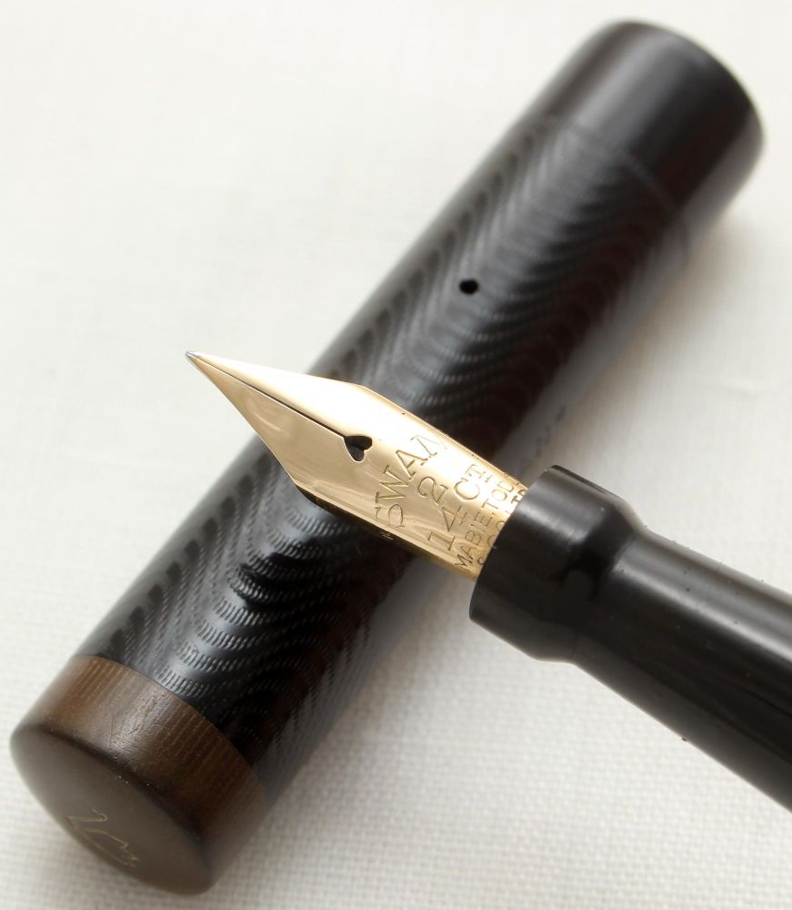 3215 Swan (Mabie Todd) Leverless L200/60 Fountain Pen in Black. Smooth Fine