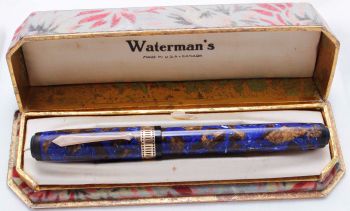 3267 Watermans Patrician Fountain Pen in Turquoise, Incredible condition. Fine Nib, mint and boxed.