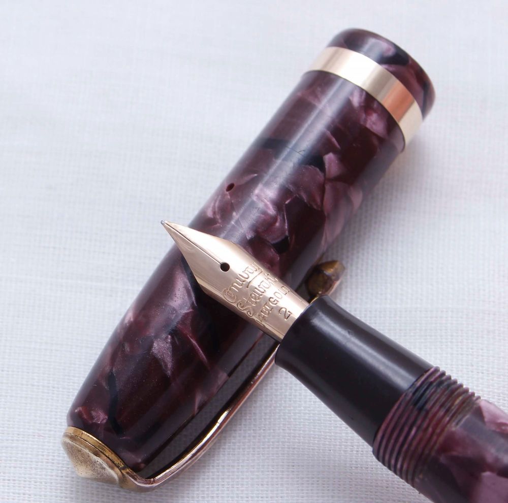 3332 Conway Stewart No.84 in Lilac Marble. Extra Fine FIVE STAR Nib.