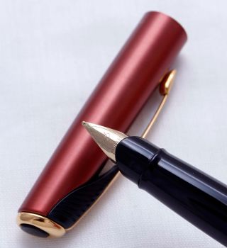 3321 Parker Inflection Fountain Pen in Sunny Red. Medium Nib.