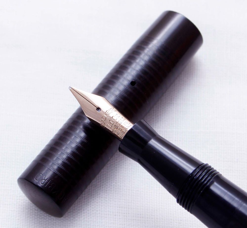 3325. Blackbird (Mabie Todd) Self Filling Fountain Pen in Black Hard Rubber