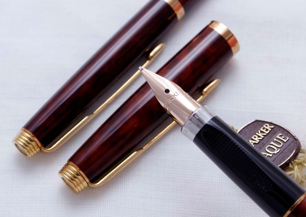 3329 Parker 75 Fountain Pen and Ball Pen set in Thuya, Smooth Medium FIVE S