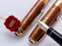 3330 Parker Sonnet Fountain Pen and Pencil Set in Chinese Laque. 18ct Fine FIVE STAR Nib.