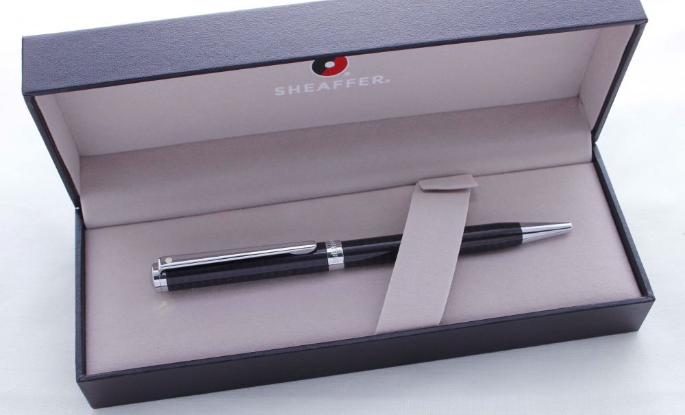 3390 Sheaffer Intensity Ballpoint Pen in Carbon Fibre with Chrome trim. Bra