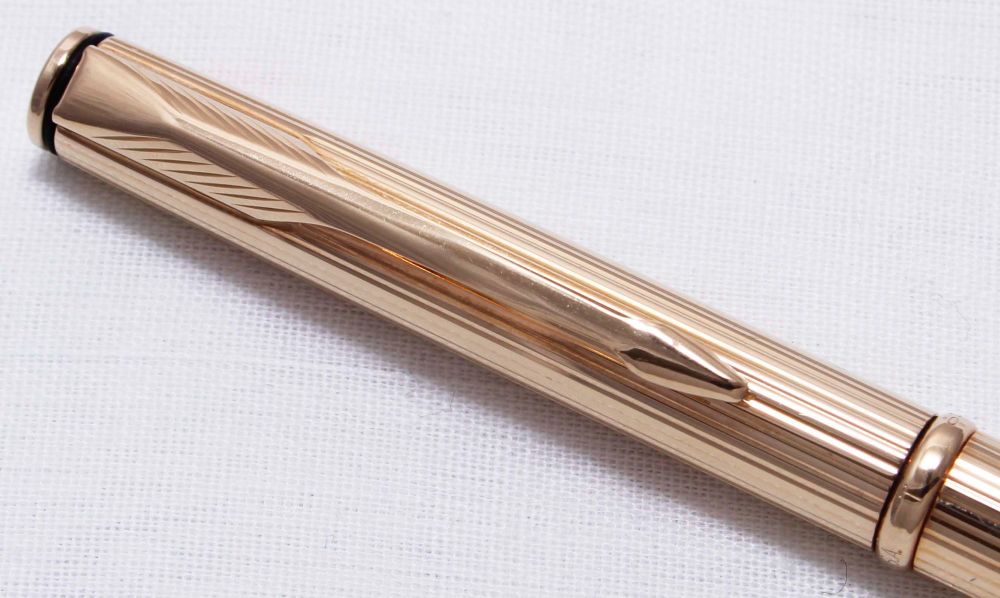 3458 Parker Insignia Ball Pen in the Gold Filled Place Vendome Godron Patte