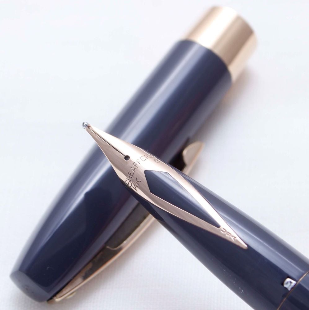 3470 Sheaffer Imperial Touchdown Fountain Pen in Grey, Smooth Broad FIVE ST