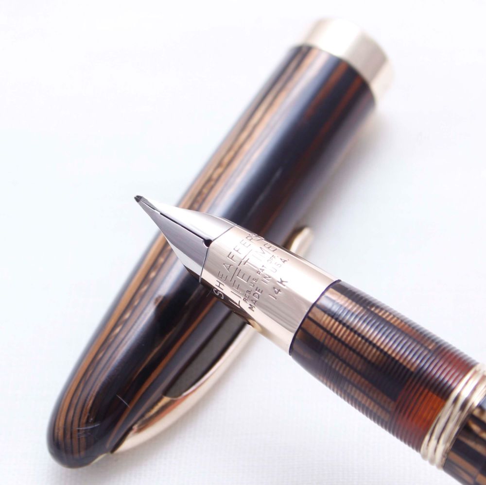 3480 Sheaffer Lifetime Balance 1000 in Black and Brown stripes. Medium FIVE