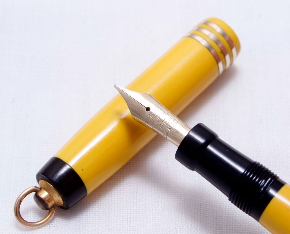 3498 Parker Duofold Lucky Curve Lady Fountain Pen in Mandarin Yellow, c1932